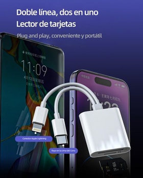 Adaptér USB-C Lightning na čítačku kariet SD/Micro SD pre Apple iPhone 15 Pro Max Plus, iPad, MacBook