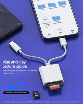 Adaptér USB-C Lightning na čítačku kariet SD/Micro SD pre Apple iPhone 15 Pro Max Plus, iPad, MacBook