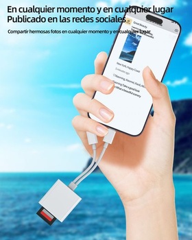 Adaptér USB-C Lightning na čítačku kariet SD/Micro SD pre Apple iPhone 15 Pro Max Plus, iPad, MacBook