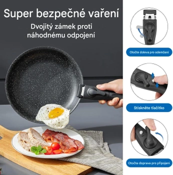 Sada hrncov a panvíc s nepriľnavým povrchom N9113, 13dielna, čierna - N