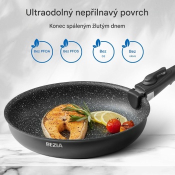 Sada hrnců a pánví s nepřilnavým povrchem N9113, 13dílná, černá - N