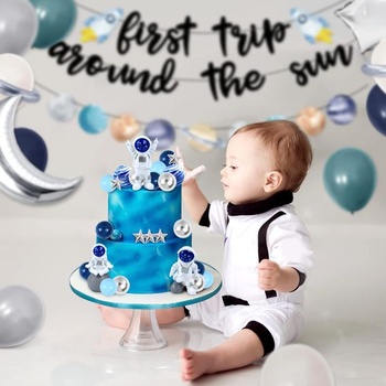 Dekorace na dorty s astronauty, 25 kusů, vesmírná dekorace na dort, dekorace na planety, figurka