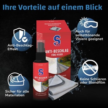 Dr. Wack - S100 Sprej proti zahmlievaniu 100 ml vrátane mikrovláknovej handričky - Zabraňuje zahmlievaniu