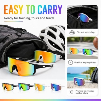 4 športové okuliare UV400 zrkadlové, cyklistické okuliare pre cyklistiku a outdoor
