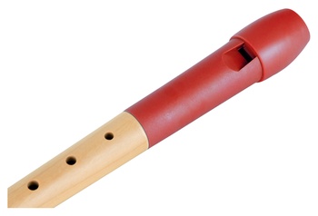 Dvojdielna zobcová flauta 00023501, z javora, červená - N