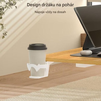 Výškovo nastaviteľný odkladací stolík H3B-7040, čierny - N