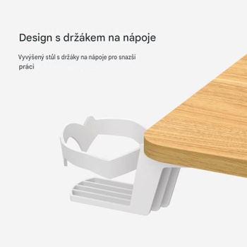 Odkladací stolík H3M-7040-Pro, nastaviteľný, 70 x 40 cm, javor/biely - N