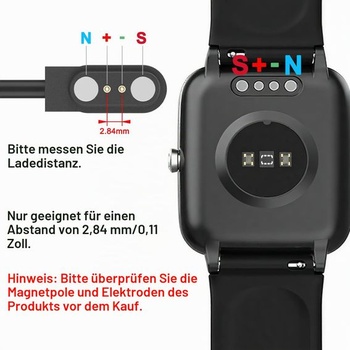 Nabíjací kábel Tobfit pre chytré hodinky (balenie 2 ks), magnetický, 2pinový, univerzálny nabíjací