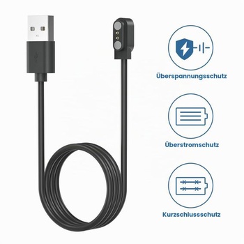 Nabíjací kábel Tobfit pre chytré hodinky (balenie 2 ks), magnetický, 2pinový, univerzálny nabíjací