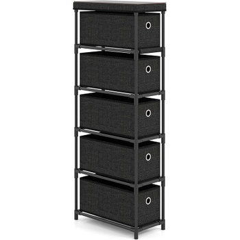 Komoda s 5 zásuvkami MC43649IT, 40 x 19 x 100 cm, čierna - N