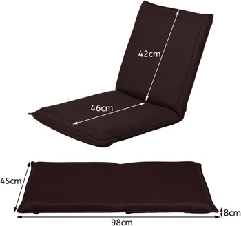 Rozkladacia pohovka so 6 nastaviteľnými polohami 656GOT05, 98 x 45 x 8 cm, kávová - N