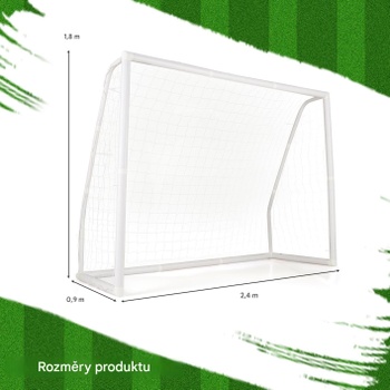 Tréningový futbalový gól pre deti VX46314, sieť 244 × 183 cm, odolný rám z PVC, biela - N