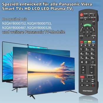 Diaľkový ovládač Tobfit pre televízory Panasonic, univerzálna náhrada N2QAYB000487 pre diaľkový