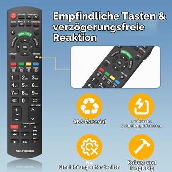 Diaľkový ovládač Tobfit pre televízory Panasonic, univerzálna náhrada N2QAYB000487 pre diaľkový