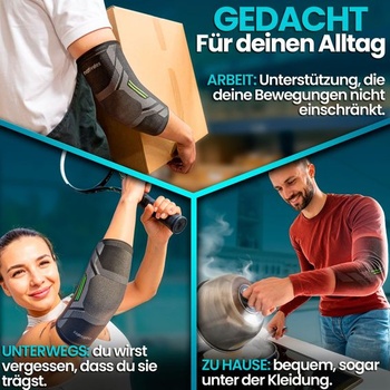 Bandáž na loket NativoDex, tenisový loket, pro muže a ženy, golfový loket zelený XL