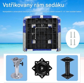 Lodné sedadlá s nerezovými skrutkami a hliníkovými pántami NP10521RE, 2 kusy, modro/biele - N