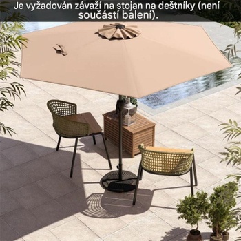 Záhradný slnečník s kľučkou NP12189TN, 230 cm, béžový - N