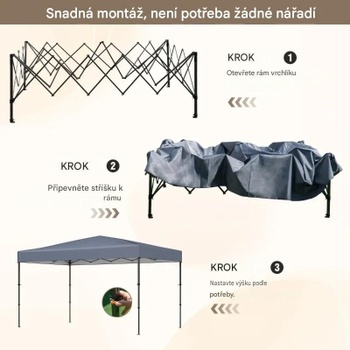 Altánok s prenosnou taškou NP12554GR, 365 x 225 cm, sivý - N