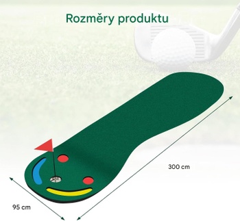 Golfová podložka B0CMLSV84Y, 300 x 95 cm, zelená - N
