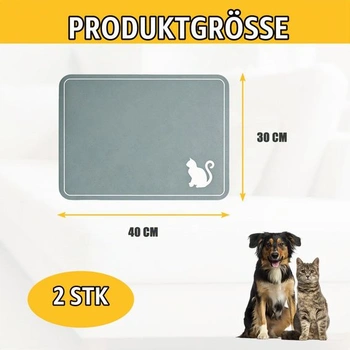 2dielna podložka pod misku pre domácich miláčikov, vodeodolná podložka na kŕmenie pre psov a mačky,