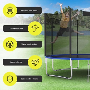 Sieť na záhradnú trampolínu TW10021, Ø 427 cm, výška siete 180 cm, čierna - N