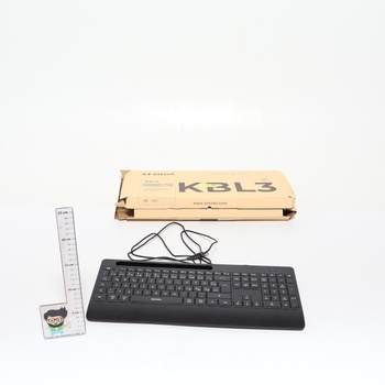 Káblová klávesnica Seenda s podsvietením, ergonomická klávesnica s držiakom na telefón a opierkou