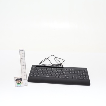 Káblová klávesnica Seenda s podsvietením, ergonomická klávesnica s držiakom na telefón a opierkou