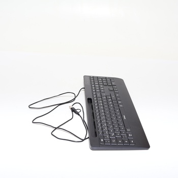 Káblová klávesnica Seenda s podsvietením, ergonomická klávesnica s držiakom na telefón a opierkou