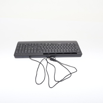 Káblová klávesnica Seenda s podsvietením, ergonomická klávesnica s držiakom na telefón a opierkou