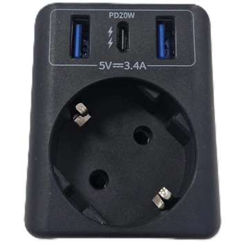 Cestovný adaptér XT-8018, vysokorýchlostný port USB C, set…