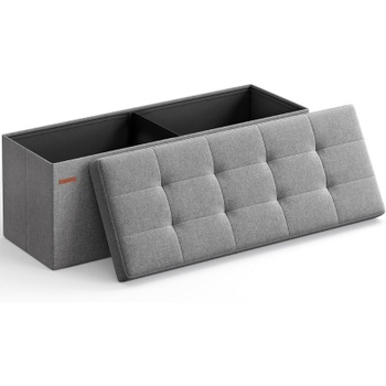 Úložný taburet LSF77GV2, 110 x 38 x 38 cm, nosnosť 300 kg, svetlo šedý - N