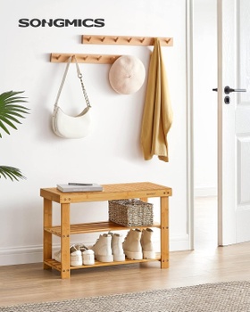 Botník z bambusu LBS04N, 70 x 28 x 45 cm, nosnosť až 130 kg, prírodný - N