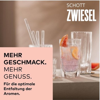 Schott Zwiesel Allround Fave Tumbler (sada 4 ks), moderné poháre s ryhovaným okrajom a výrezmi,