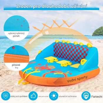 Nafukovací ťažný čln pre 3 osoby NP11600, 240 x 200 x 70 cm, nosnosť 300 kg, viacfarebný - N