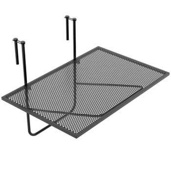Závesný balkónový stôl JV11633DK, s hrúbkou až 6 cm, čierny - N