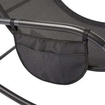 Záhradné hojdacie kreslo s opierkou hlavy M1038020803, nosnosť 160 kg, čierne - N