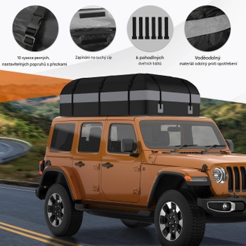 Strešný box na auto S0GCY0EWS45, 600 l, 130 x 86 x 44 cm, sivý - N