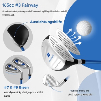 Detská golfová sada pre pravákov LW108SUGHY365, 11-13 rokov, modrá - N