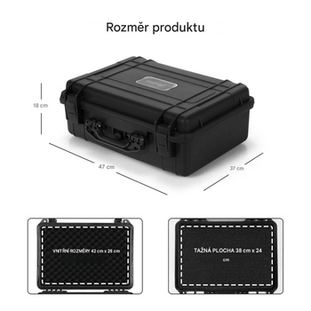 Vodotesné púzdro na fotoaparát TA10006DK, s penovou vložkou, uzamykateľné, čierne - N