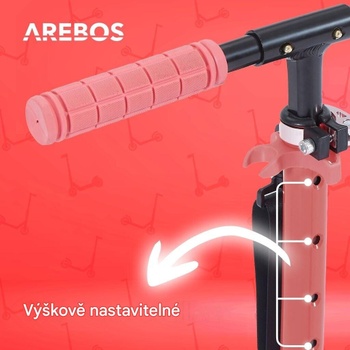 Kolobežka s nastaviteľnou výškou, pedálová brzda, nosnosť 100 kg, červená - N