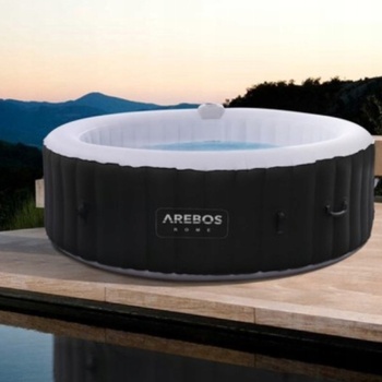 Nafukovacia hydromasážna vírivka s objemom 1000 l, pre 6 osôb, 2400 W, Ø 208 cm, čierna - N