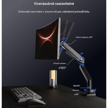 Robustné ramená pre monitory MA8B-D-EUFS, pre 17-49 palcov, čierny - N