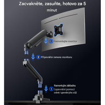 Robustné ramená pre monitory MA8B-D-EUFS, pre 17-49 palcov, čierny - N