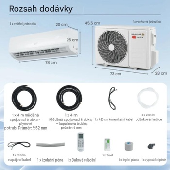 Klimatizácia FP11064DE-WH, 9000 BTU, 2,6 kW, do 42 m², biela - N