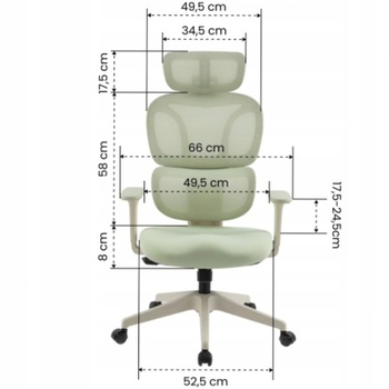 Ergonomická kancelárska stolička s podnožkou BS5WG-F2, 2D opierka hlavy, šedá - N