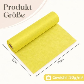 Netkaný behúň na stôl 30cm x 25m žltý, vhodný na svadby a krstiny