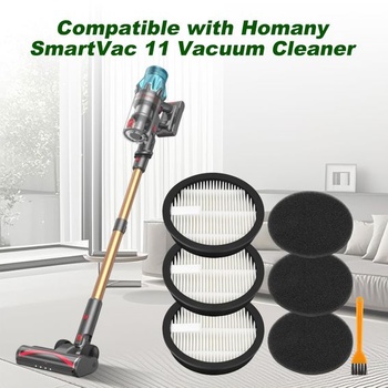 Príslušenstvo k filtrom pre akumulátorový vysávač HOMPANY SmartVac 11, 3 HEPA filtre, 3 penové