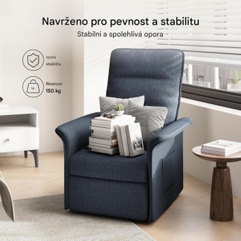 Elektrické polohovacie kreslo s nastaviteľným operadlom X1DG-EUV2, tmavo šedé - N