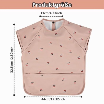 Vicloon podbradník s krátkym rukávom, prateľný celotelový podbradník na kŕmenie bábätiek, detský podbradník s