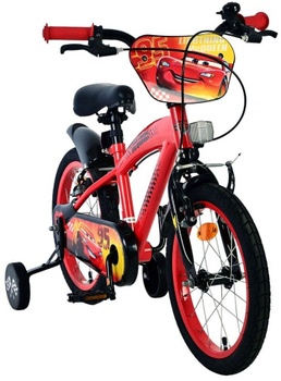 Detský bicykel s odnímateľnými opornými kolieskami, červené - N
